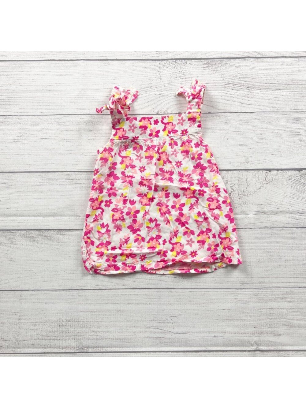 Carter's Toddler Sleeveless Floral Ruffle Strap Pink Viscose Tank Top 3T